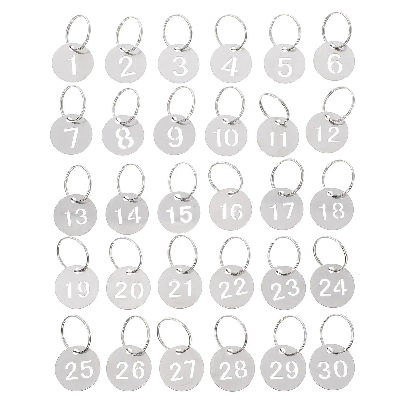 Kunststoff-ID-Nummernschilder, nummerierte Schlüsselanhänger, Edelstahl, rund, zum Aufhängen, Nummernschilder, Metall, für Klassifizierung, Gepäck, Identifikation für Büro, Hotel, Briefkasten