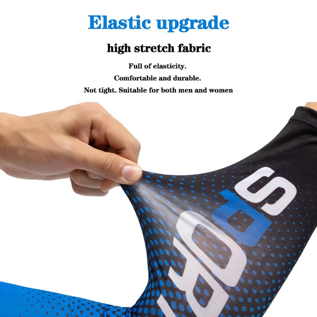 Ice Sleeve Arm Outdoor Protezione solare Campeggio Raffreddamento Faccia Sciarpa Antiscivolo Assorbimento del sudore Donne Uomini Scudo Maniche Blu