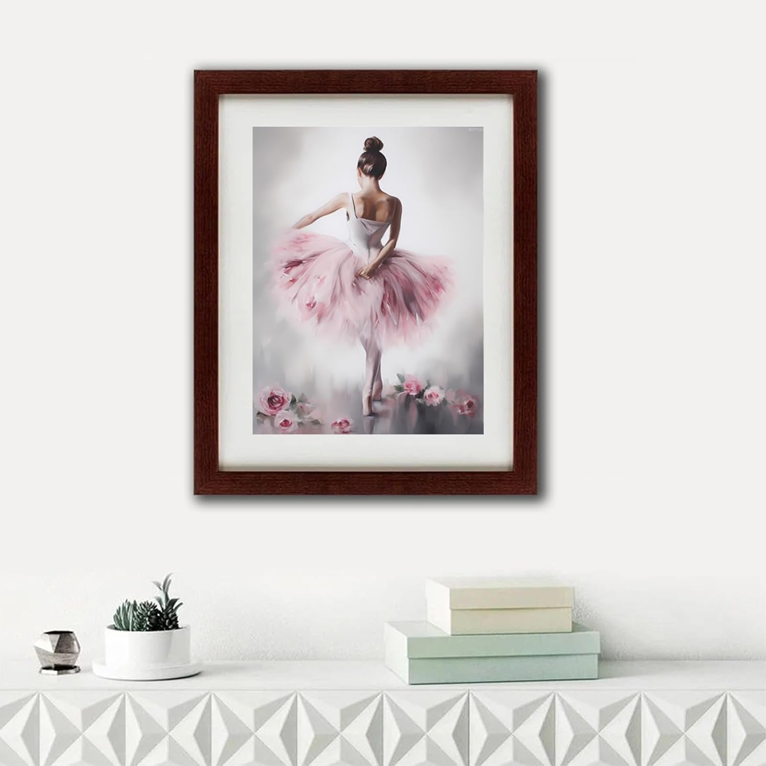 KAYEIUU Diamond Painting Kits 5D The Ballerina in The Pink Dress Diamond Art with Accessories and Tools Ballerina Painting with Diamond Relaxation and Home Wall Decor 12x16inch