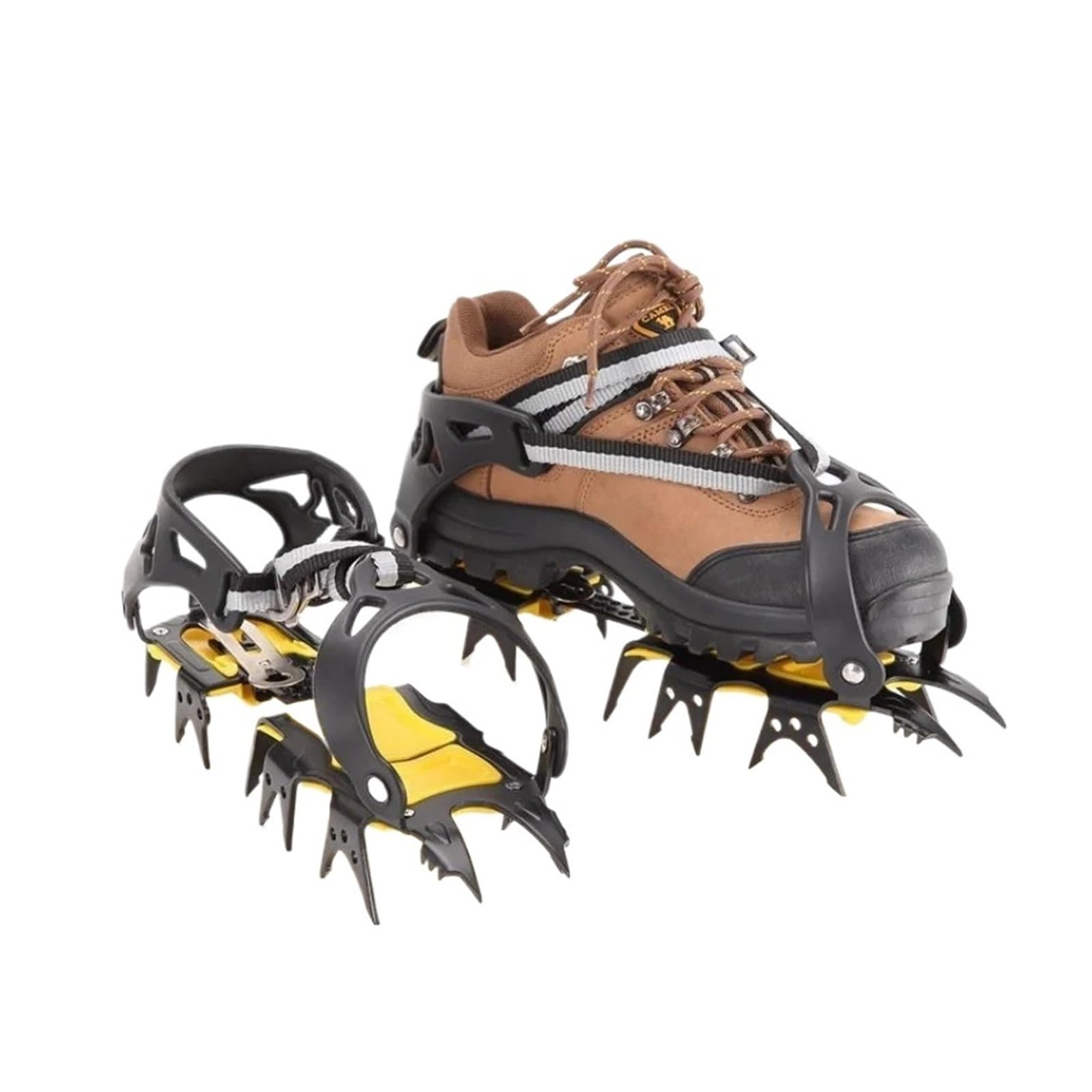 18 denti Gripper Snow Tiger Tooth Style Outdoor Ghiaccio Arrampicata su roccia Copriscarpe antiscivolo Ramponi