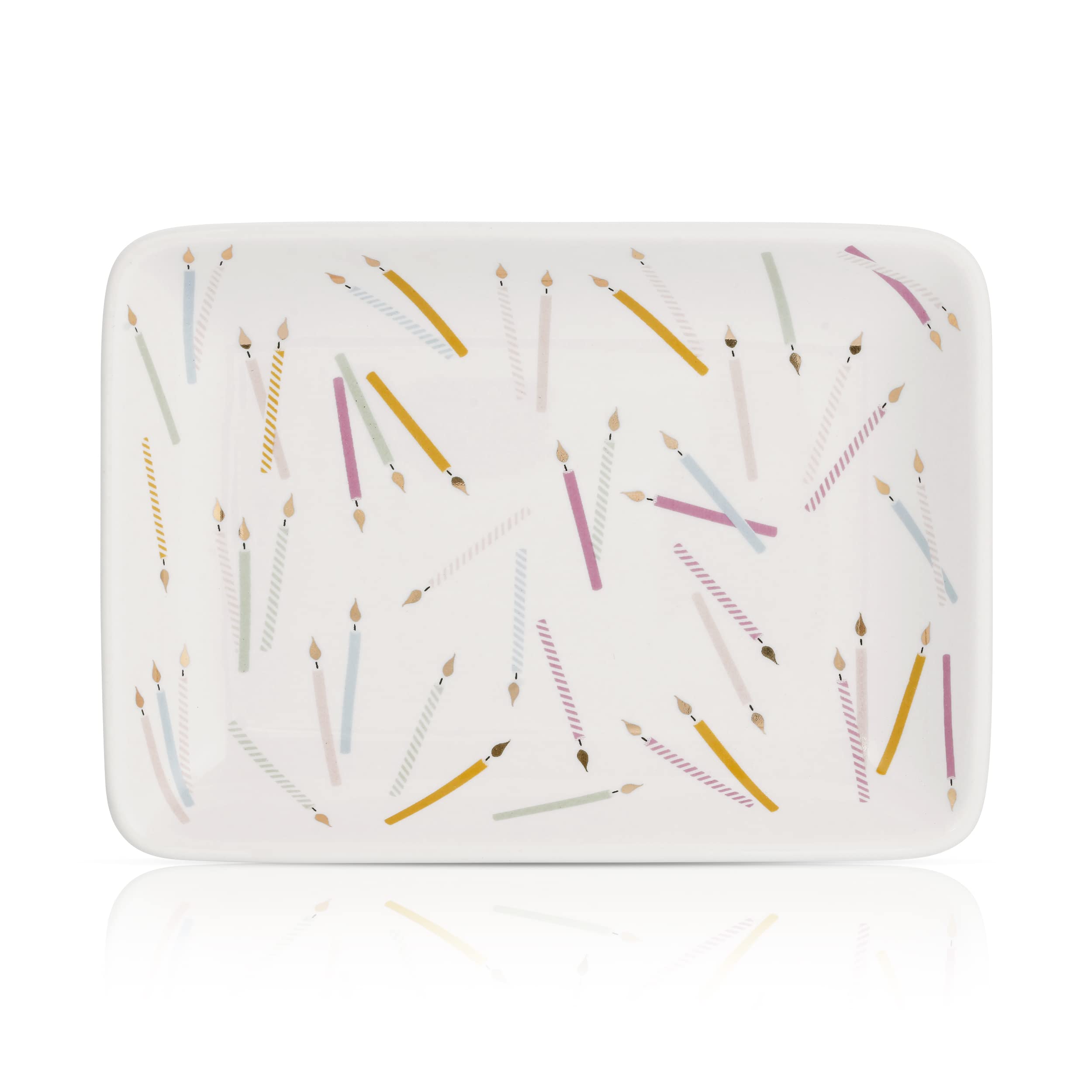 Happy 50th Birthday Gifts for Women - Ceramic Jewelry Dish with 50 Candles, One for Each Year - Ideal 50 and Fabulous Gifts for Women turning 50 in 2024 - For Wife Mom Sister Aunt Friend Born in 1974