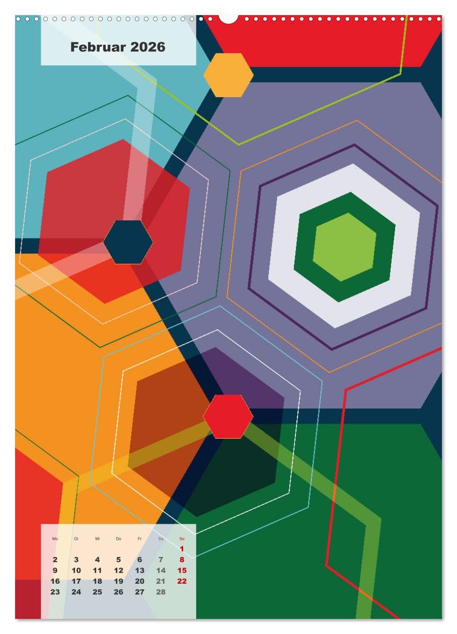 Geometrical ART (Wandkalender 2026 DIN A2 hoch), CALVENDO Monatskalender: Künstlerische Gestaltung mit geometrischen Formen (CALVENDO Kunst)