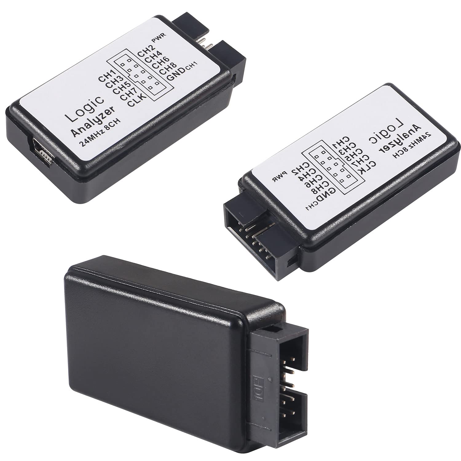 3PCS USB Logic Analyzer Gerät mit USB Kabel 5MHz 24MHz 8CH 8 Kanal UART IIC SPI Debug Logic Analyzer Professioneller Mikrocontroller Gerät Netzwerkanalyse Set für Arduino FPGA ARM M100 SCM