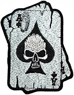 HHO Ace of Spades Skull Head Poker Card Tattoo Patch Embroidered DIY Patches