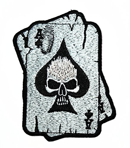 HHO Ace of Spades Skull Head Poker Card Tattoo Patch Embroidered DIY Patches