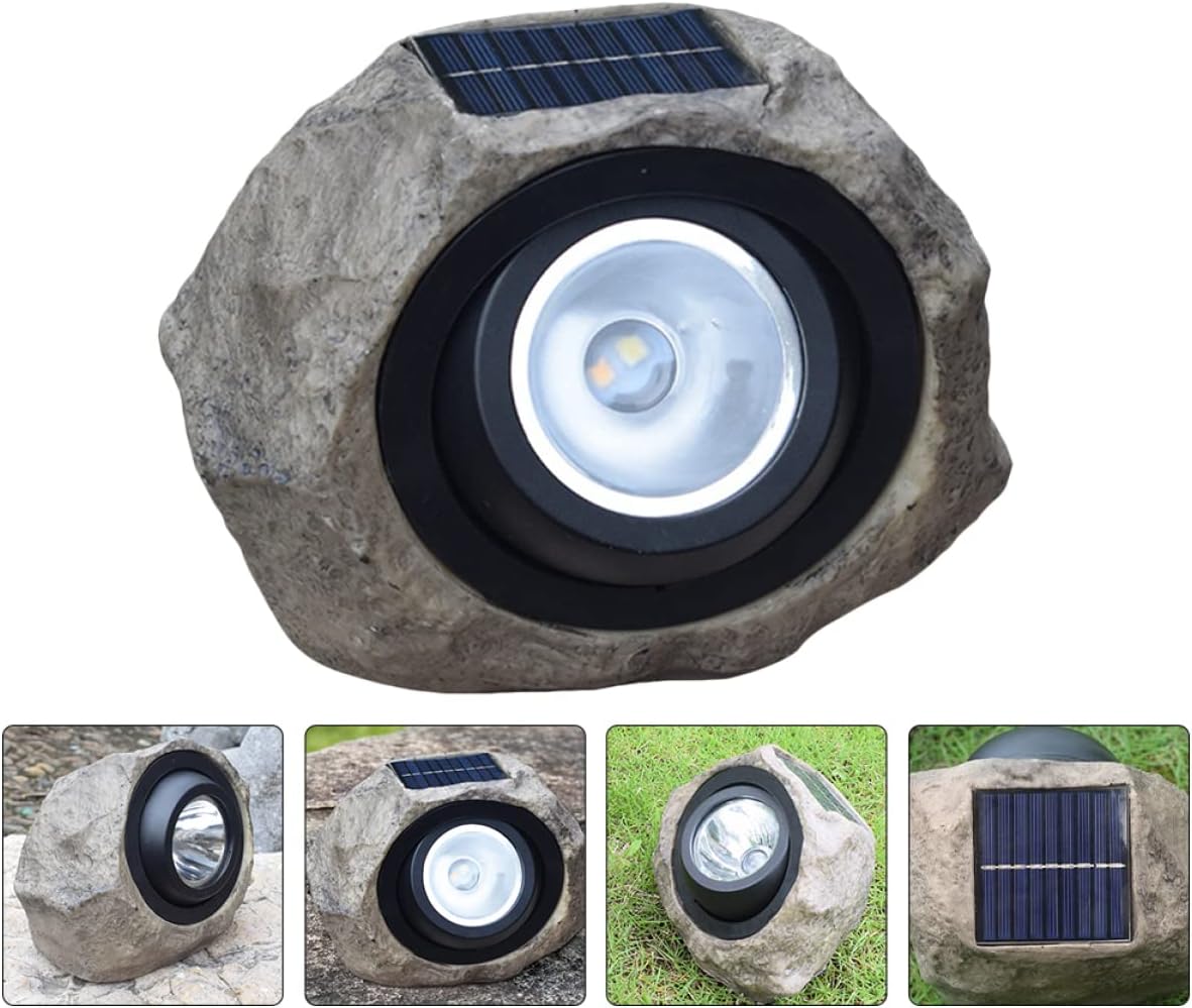 Hemoton 1pc Decorative Solar Lamp Simulated Stone Garden Light Solar Lamp Outdoor Lighting Easy to Move