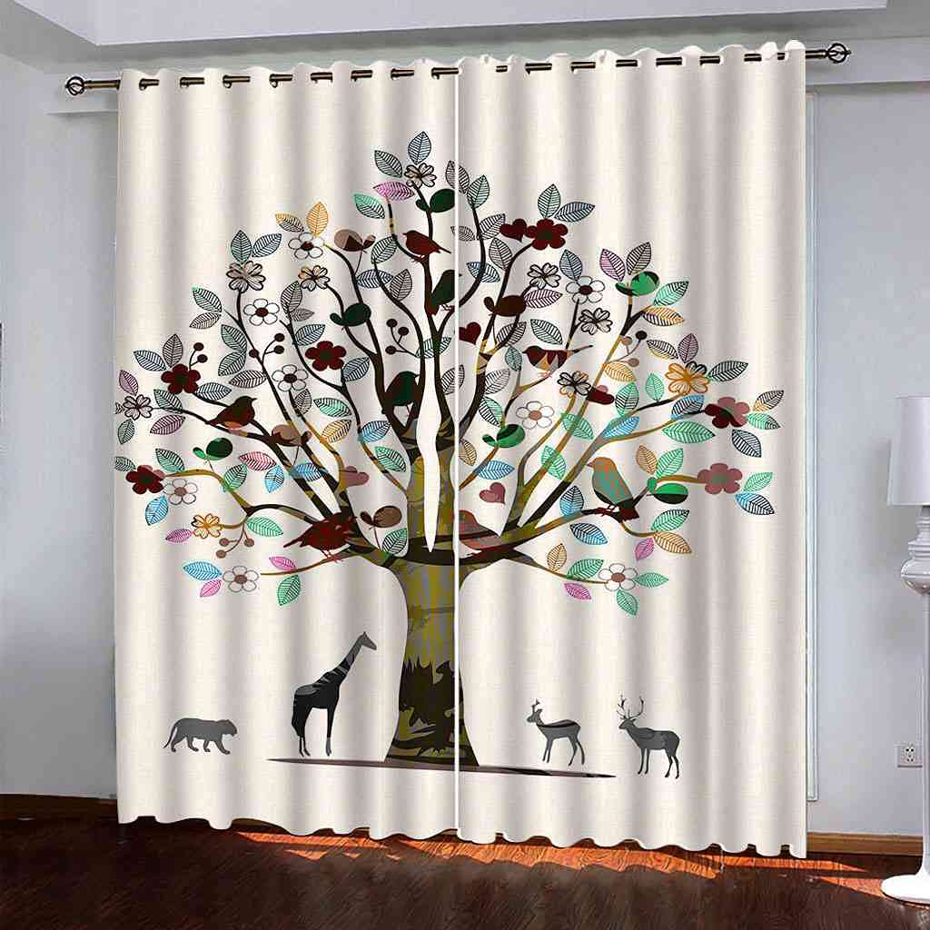 Rideaux occultants d'enfant œillets polyester 200x214 cm
