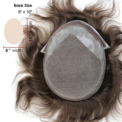 Lordhair Human Hair Toupee for Men, Natural Hairline French Lace Front with Skin Perimeter Men's Hair System - Image 2