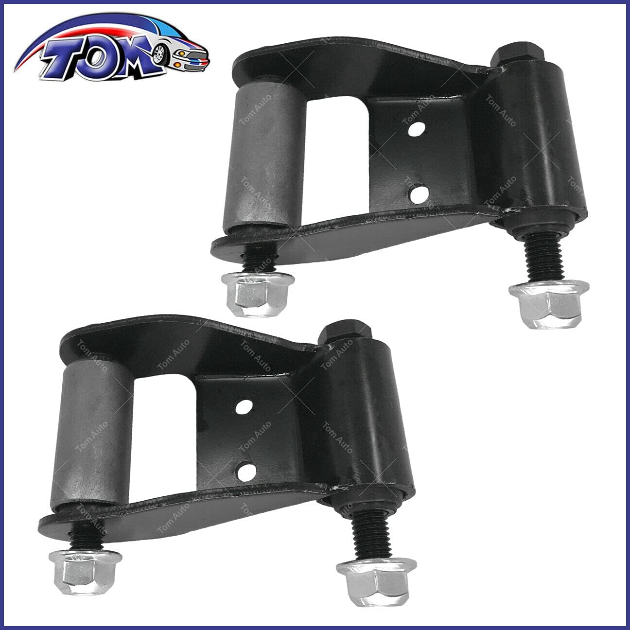 TOM - Rear Leaf Spring Shackle Bracket Repair Kit Pair Set 2 for 1975-2009 for Ford Ranger Bronco F-150 for Mazda B2300 B2500 B3000 722-001 E6TZ 5776-B
