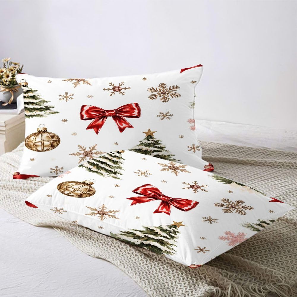 Juego de Cama 3D 200x200 cm, Tema Navideño, Set de 3 Piezas con 1 Funda NóRdica XXL y 2 Fundas de Almohada, Material EcolóGico, DiseñO Reversible, Cremallera, 7604