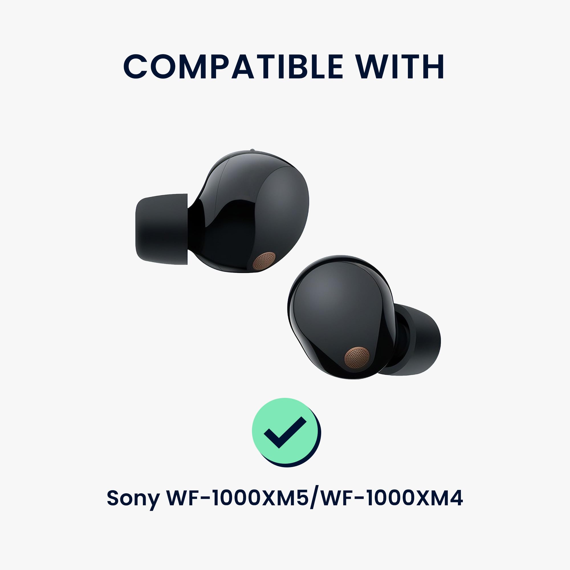 kwmobile 8 x silikonowe końcówki douszne do Sony WF-1000XM5 / WF-1000XM4-4 rozmiary - wymienne końcówki douszne do słuchawek dousznych - jasnoszare