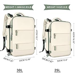 coowoz Large Travel Backpack For Women Men,Carry On Backpack,Hiking Backpacks Waterproof Outdoor Sports Rucksack Casual Daypack travel essentialsWhite Green