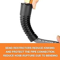 Vista 4 de GASHER Manguera de aire híbrida gris de 3/8" x 50FT, usada para conectar el compresor de aire, conector rápido industrial de 1/4" y enchufe