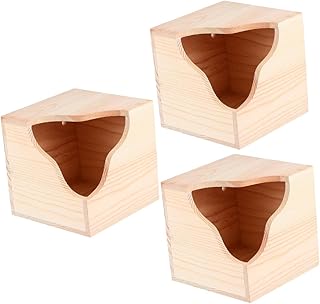 GANAZONO 3 pcs Squirrel Chalet Practical Pet Feeder squirrel feeding log cabin squirrel feeding house Multi-purpose Squirrel Feeder Pet Feeding Cabin squirrel house Wood to feed