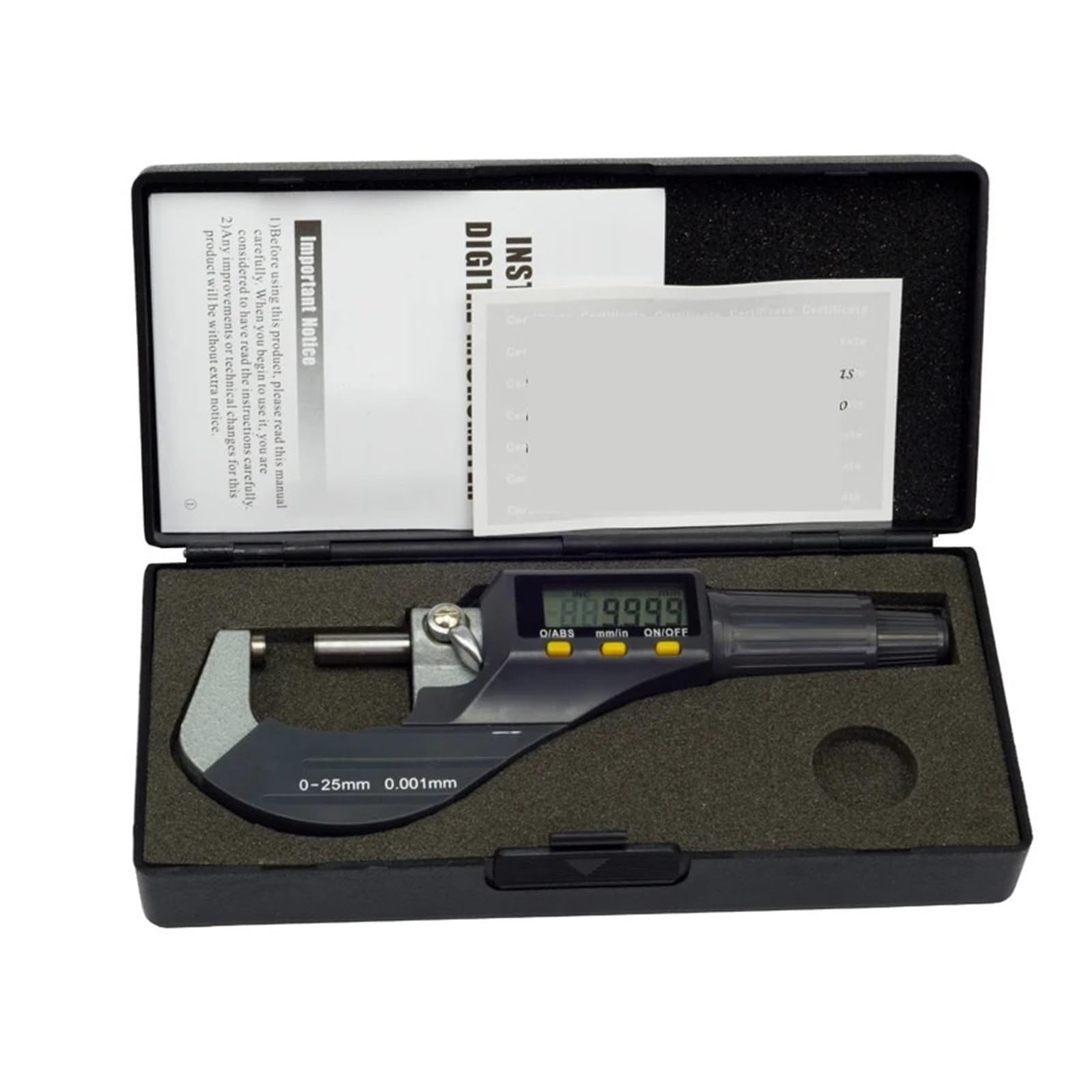 0-25 mm Elektroniczne mikrometry zewnętrzne z końcówką węglikową 0,001 mm z ekranem LCD Elektroniczne cyfrowe narzędzia pomiarowe Zmierz wszystko(Digital micrometer)
