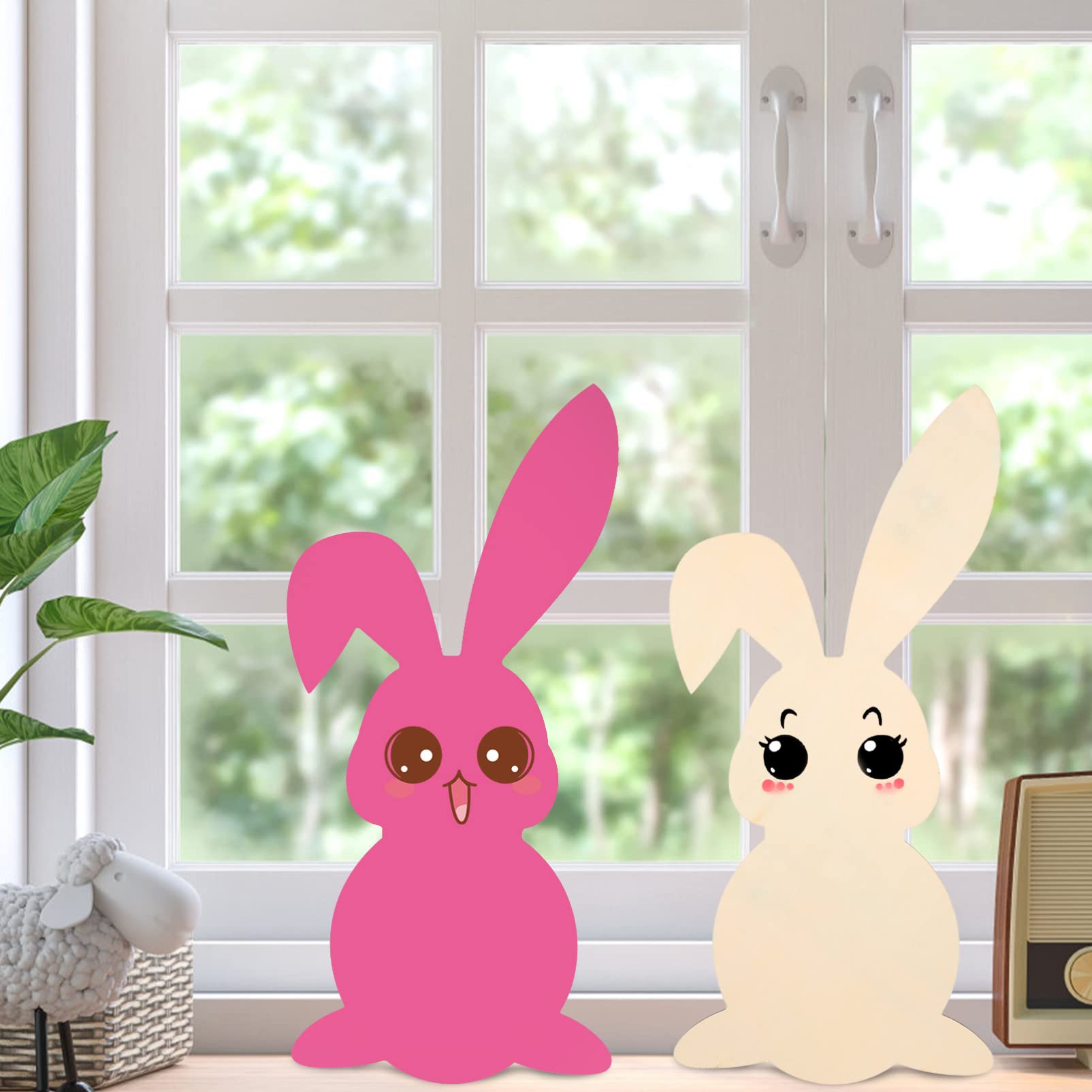 Amazon | TOYMYTOY イースター 木製 バニー 切り抜き 2個 大 未完成品 