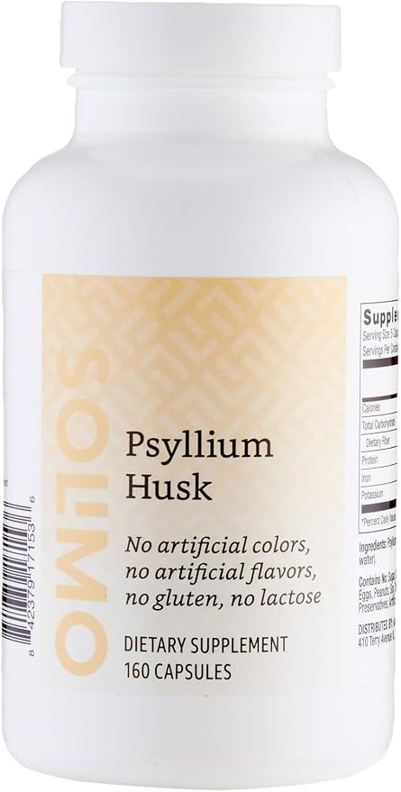 Amazon.com: Marca Amazon – Solimo Psyllium Husk, 160 cápsulas, suministro  de 1 mes : Salud y Hogar