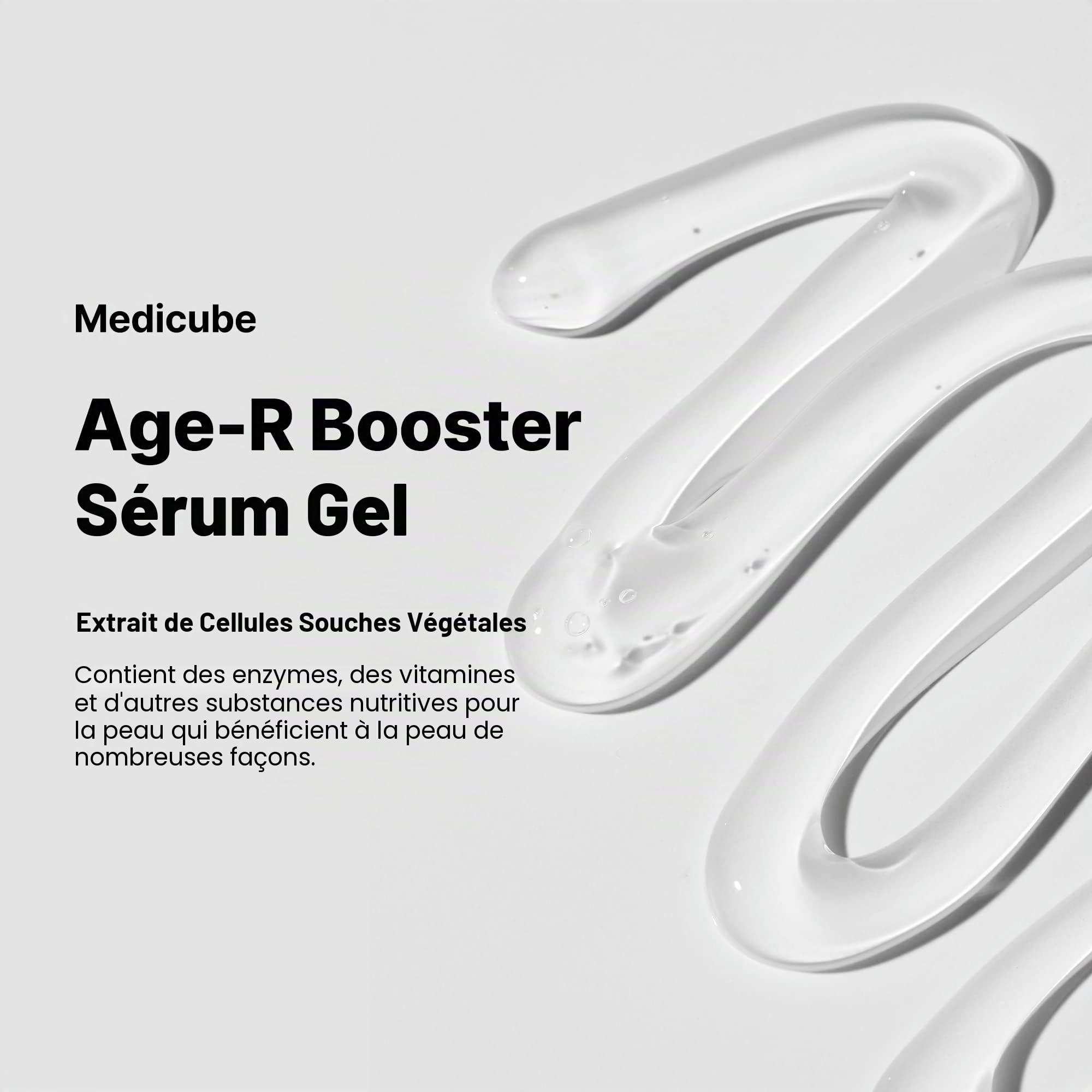 Medicube Age-R Booster Gel Sérum pour appareils de soins de la peau : sérum hydratant et nourrissant pour le visage avec extrait de cellules souches végétales, acide hyaluronique, 95,8 g (lot de 95,8