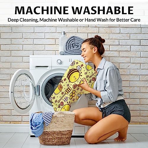 Bee Blanket Gifts, 50"x60" Cute Bee Print Throw for Women Girls, Soft Cozy Warm Flannel for Sofa Bed