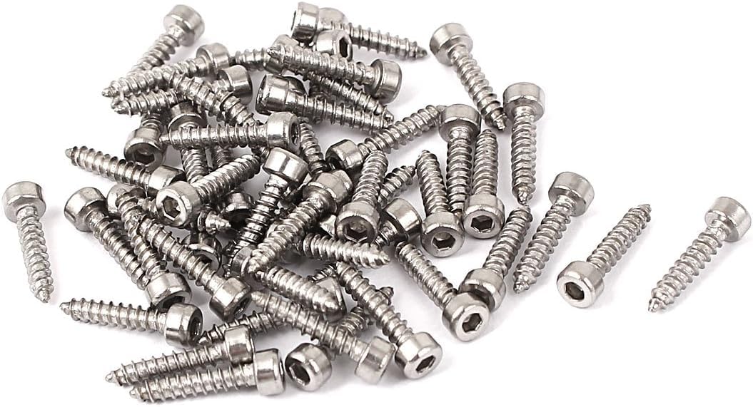 100 Pezzi Viti in acciaio inox M4 X 25mm 304 con filettatura autofilettante, viti con esagono incassato, viti con esagono incassato
