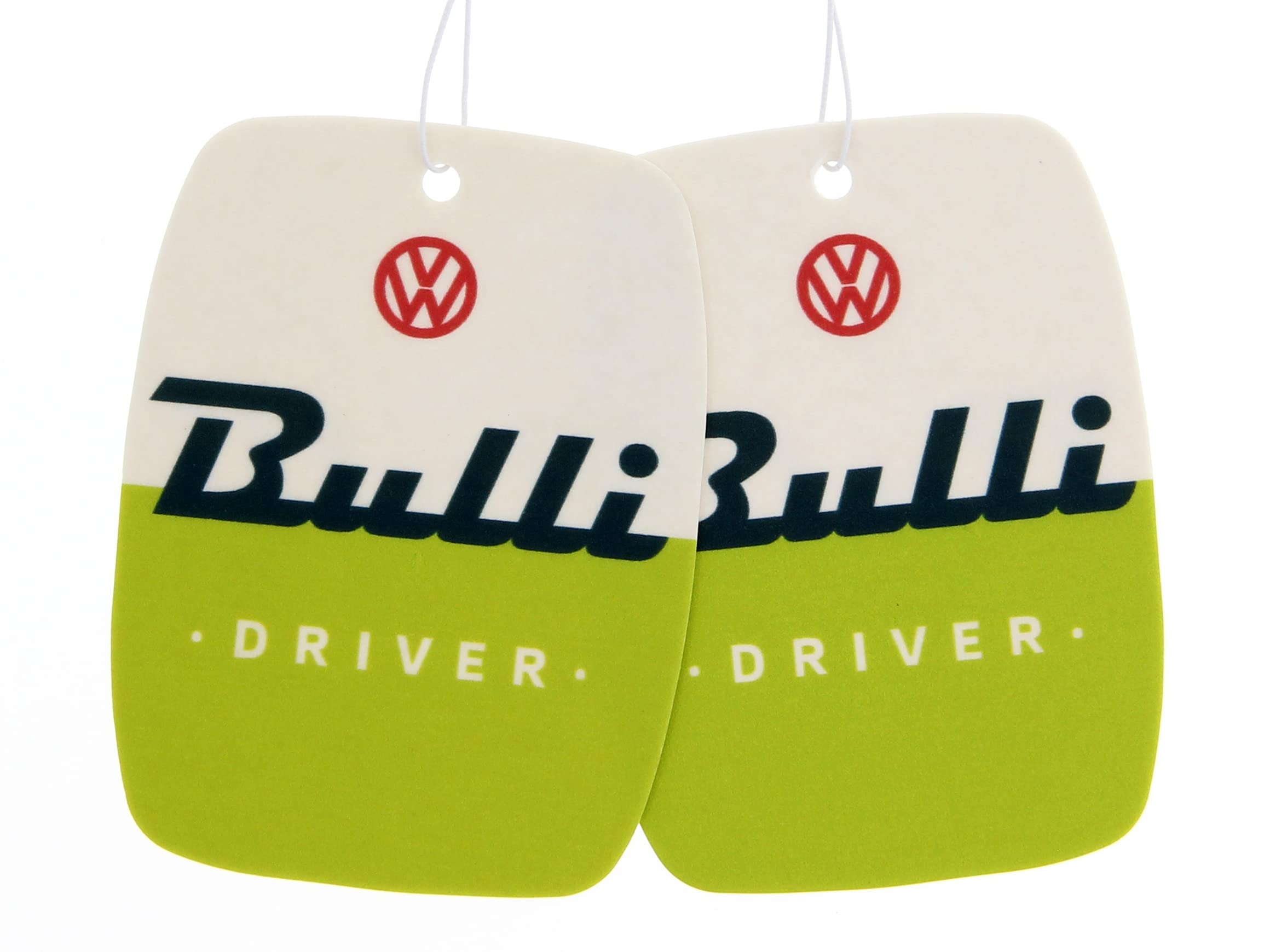 BRISA VW Collection - Volkswagen Air Freshener, Room Freshener, Deodorizer for Cars T1 Bus Campervan Motif (Green Apple/Green/Set of 2)