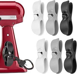 Organisateur de câbles pour appareils - Lot de 6 autocollant - Clips de câble - Enrouleur de câble - Réducteur de câble -pour appareils de cuisine