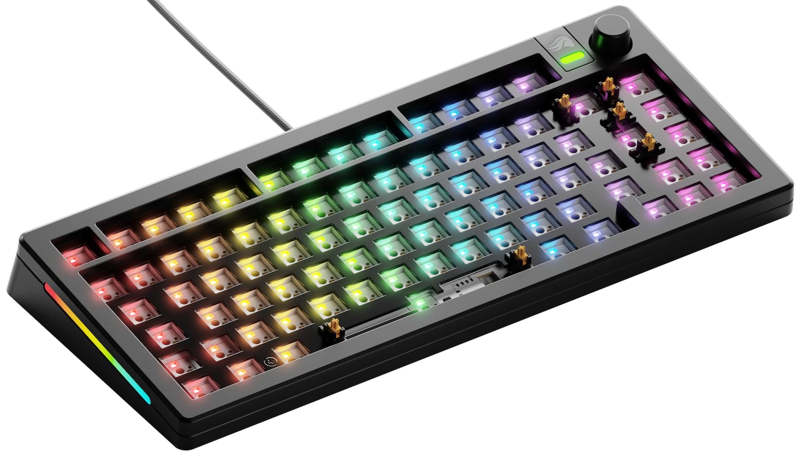 GLORIOUS Gaming GMMK 3 Barebones Custom Gaming Keyboard, 75% Mechanical Keyboard, Modular Gasket System, Hotswappable MX 5-pin, Sound Dampening Foam, Aluminum Switch Plate, ISO/EU - European