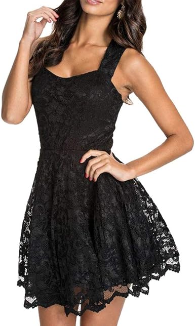 Vestido De Encaje Elegante Las Mangas Negocios Sin Mujeres De Vestidos  Cortos Vestido De Fiesta Vestido De Cóctel Vestido De Noche Vestido De  Navidad (Color : Negro, Size : S) : Amazon.es: Ropa