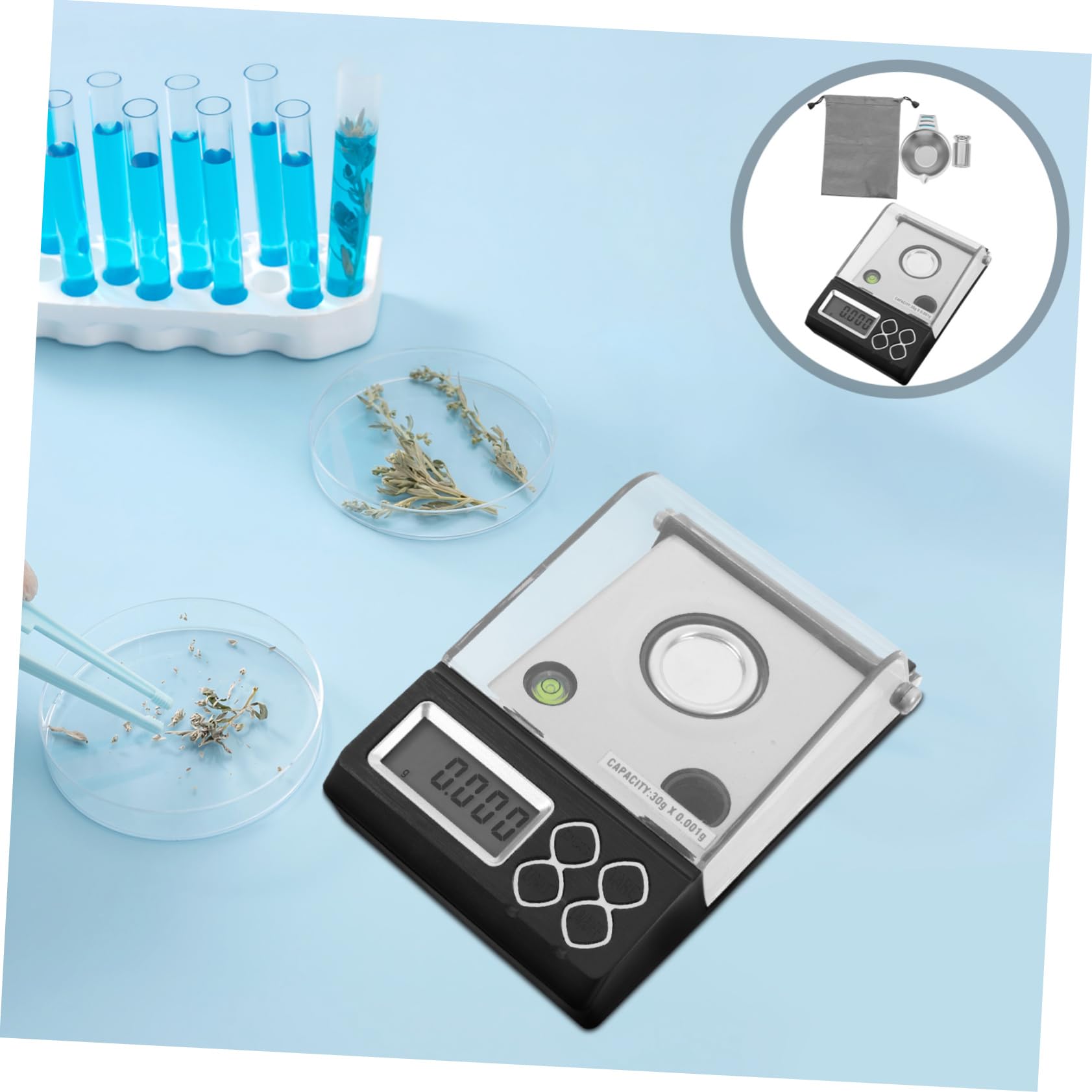 Veemoon Báscula De Digital De Alta Sensibilidad Precisión Miligramos Para Mediciones Científicas y Alimentarias Para Cocina y Diseño Portátil y