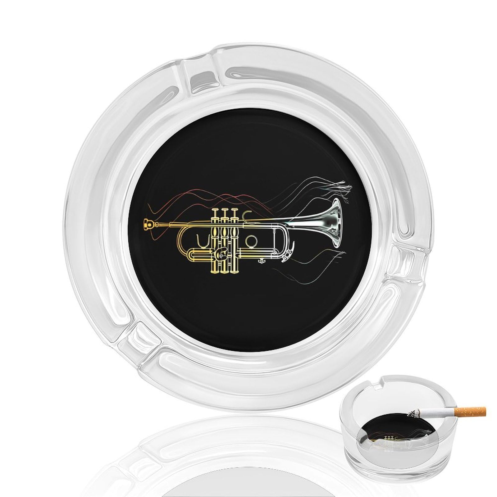 Nclqvjxzkhw Style Trumpet Glass Ashtray Round Ash Tray Smoking Trays For Home Garden Outdoor
