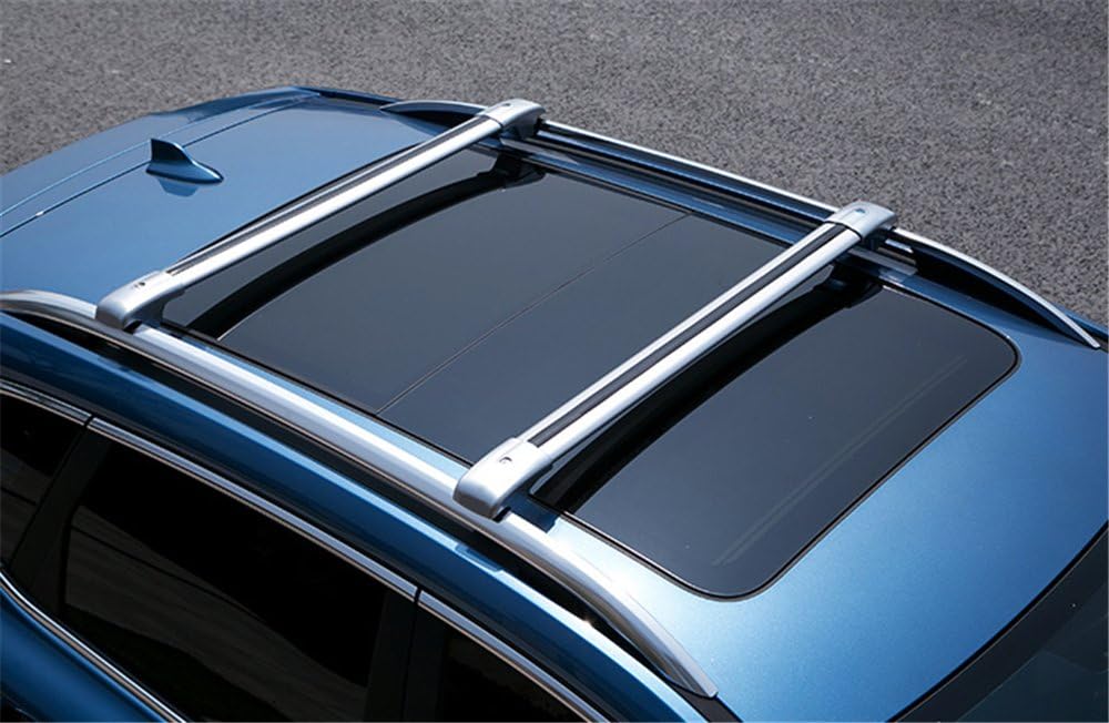 2Pcs Fits for Land Cruiser Prado FJ150 2010-2020 Adjustable Crossbar Cross bar Roof Rail Luggage Carrier Lockable Roof Rack Bar - Silver