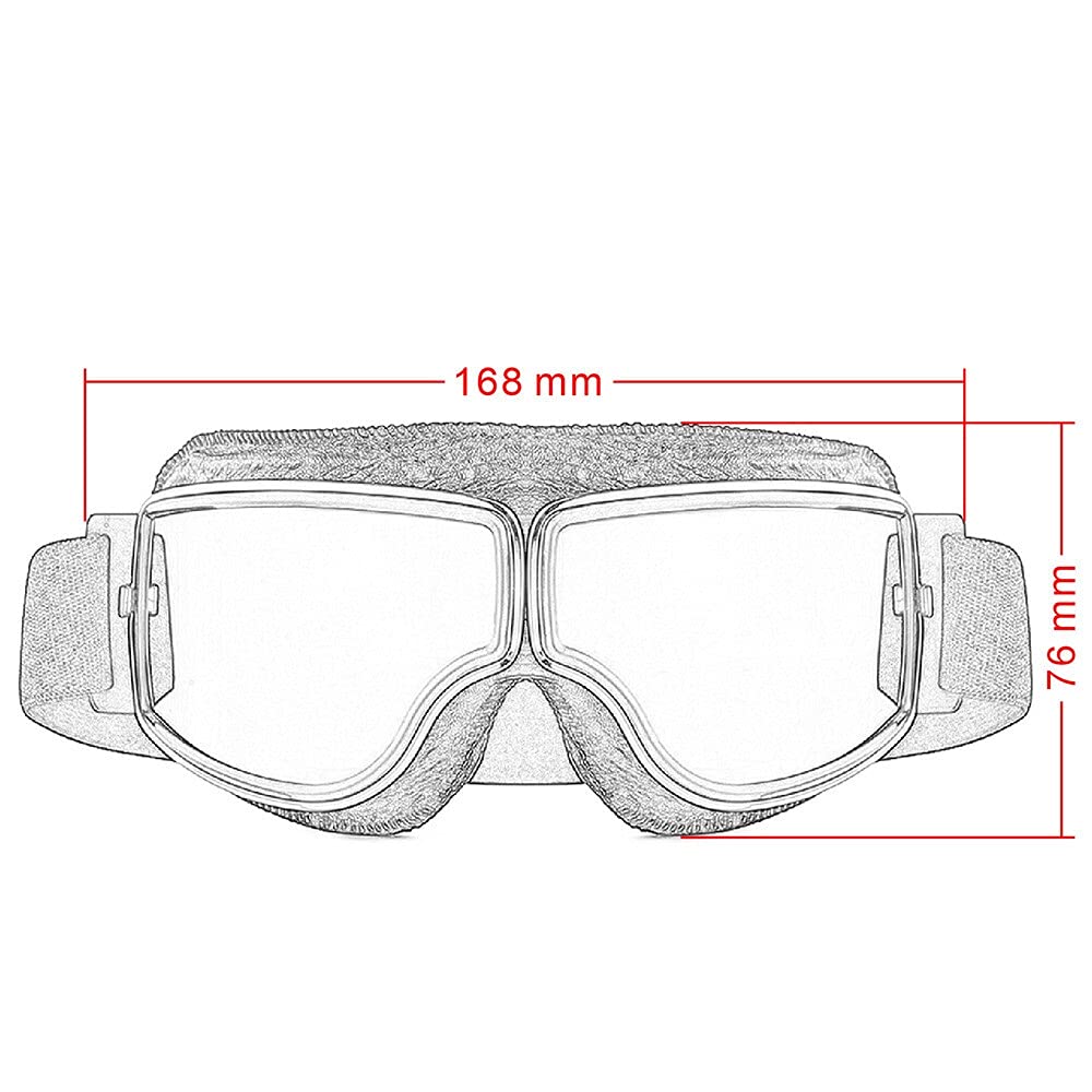 Vintage Vintage Vintage Pilote Scooter Extérieur Dirt Vélo Lunettes de soleil Lunettes de soleil Rétro Motocross Verres pour Harley Casque