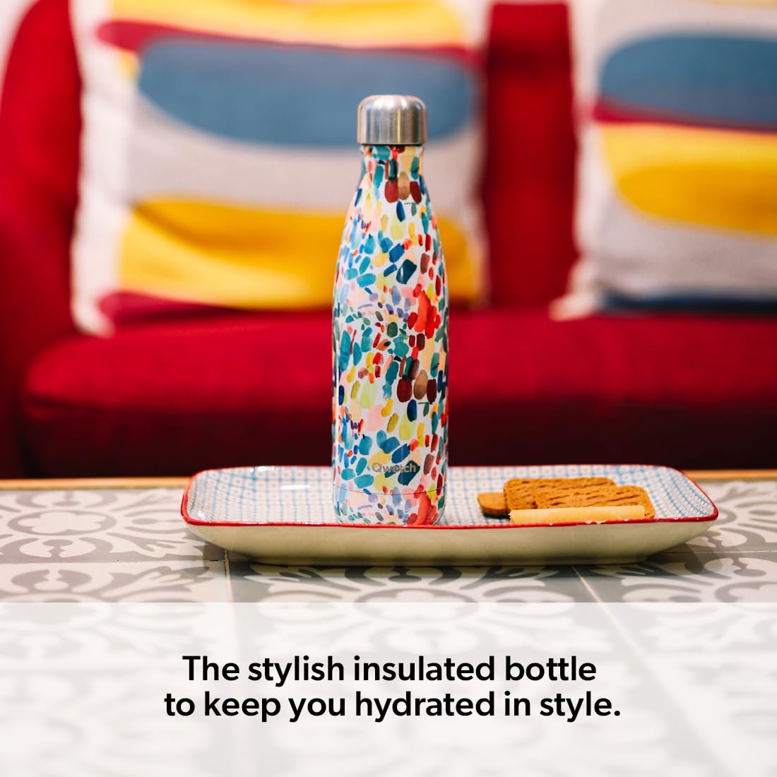 Qwetch, Insulated Originals Bottle -Pastel Pink 500ml, Stainless Steel Water Bottle, 24h Cold and 12h Hot, Leakproof - Image 4