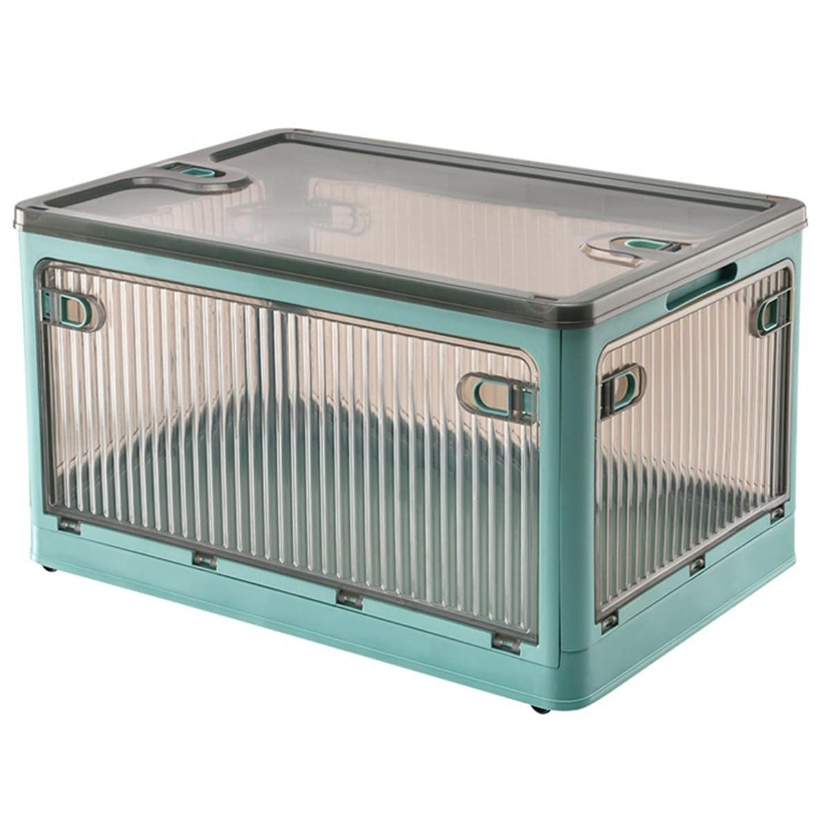 IJSDNVJNDX Transparent Waterproof Storage Box Foldable with Wheels Large Capacity Stackable for Home and for Closet Use Organization B