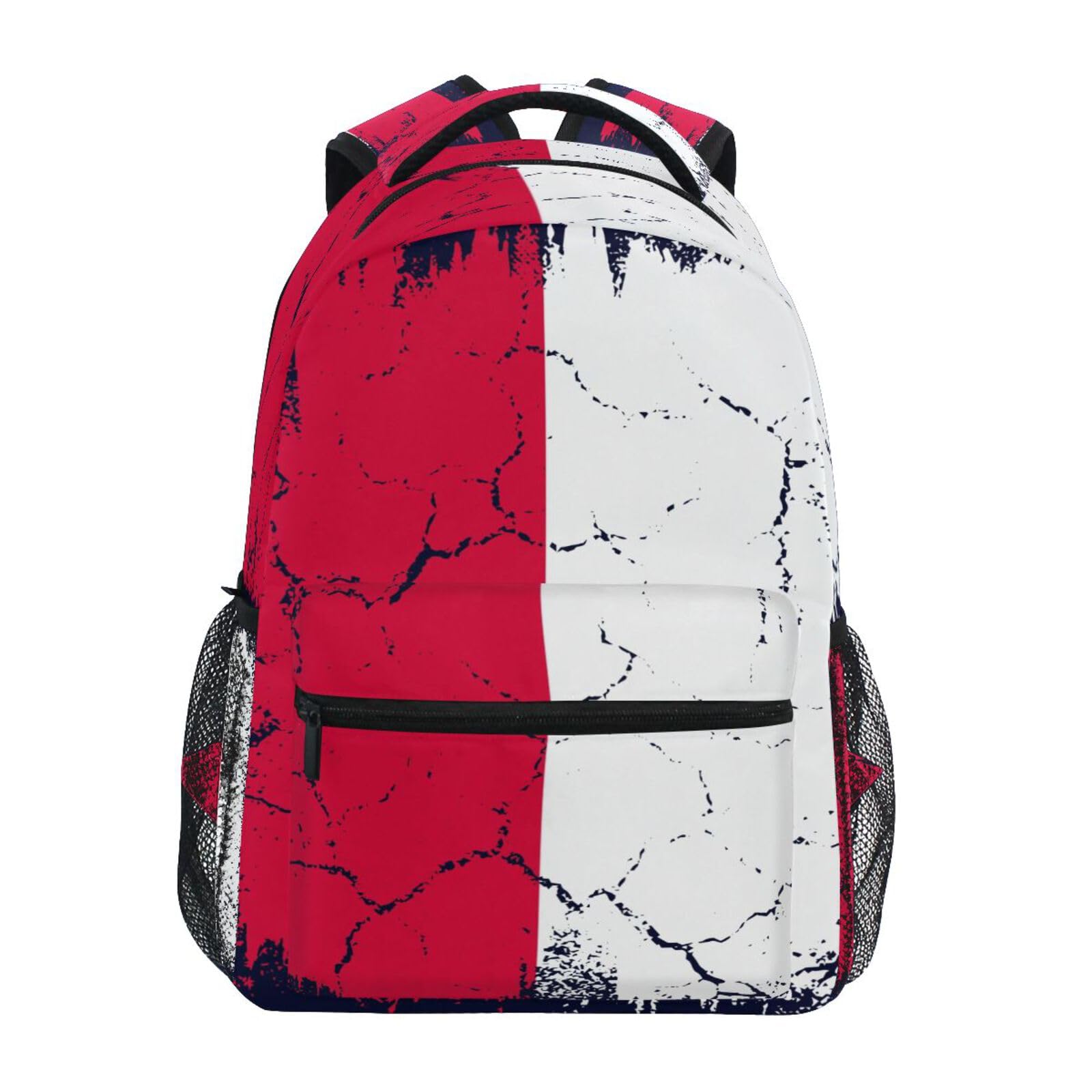 Xakuxogn Poland Flag Grunge Design School Backpack Boys Girls Kids Travel Hiking Camping Backpack 17in
