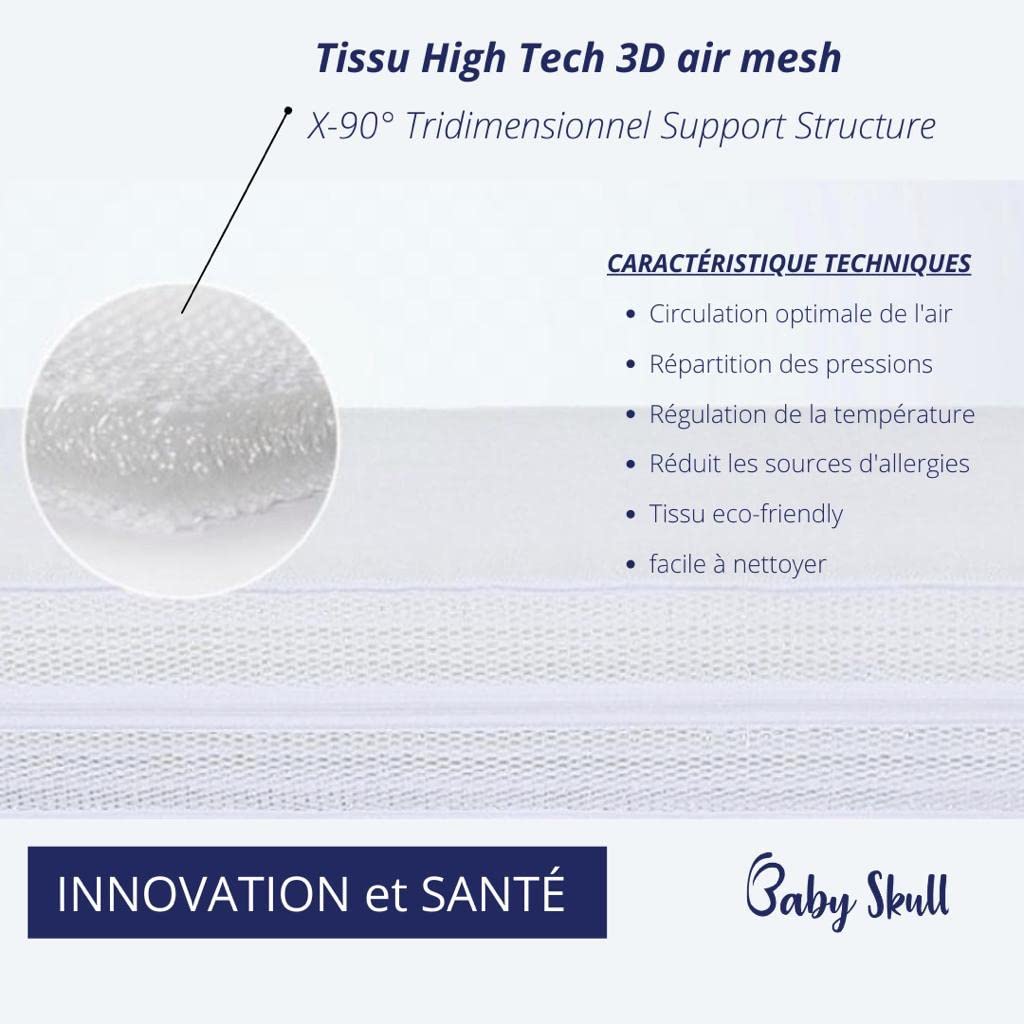 Baby Skull - Matelas Bébé 3D Serenity - 100% Respirant