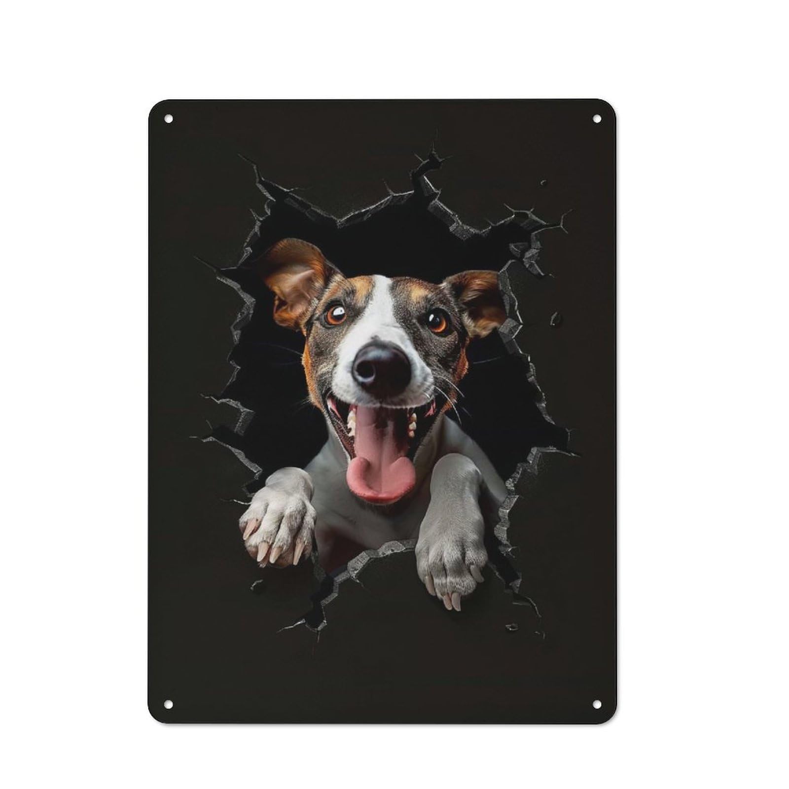 Junmoney Style-22 Tin Wall Plaque 40X30cm With Greyhound For Garage Wall, For People Furnishing A Garage, For Retro Home Interiors