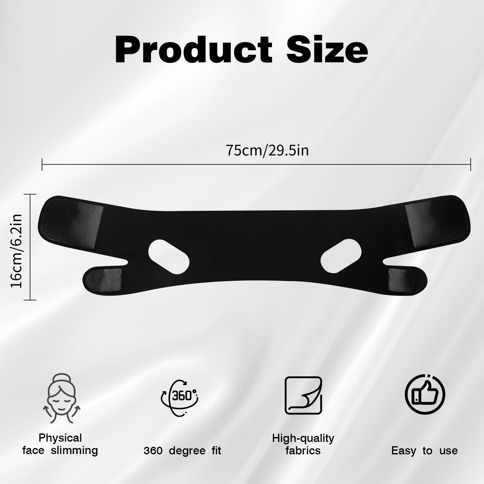 Chin Strap for Sleeping,Adjustable Chin Strap,Jaw Strap,Jawline Shaper,Face Slimming V Line Lifting Mask, black