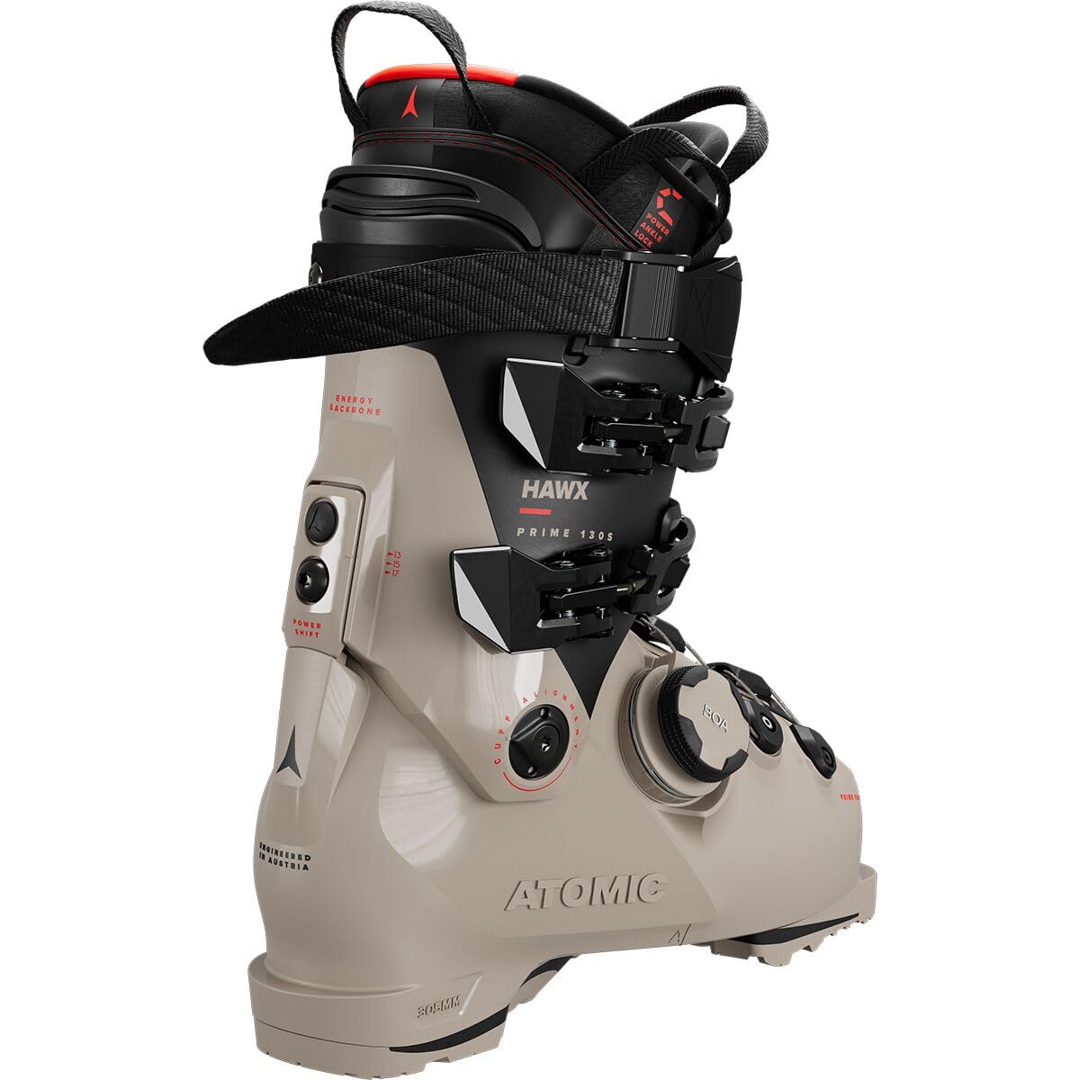 Atomic HAWX Prime 130 S Boa GW Ski Boot - 2025, Cement/Black/Red, 30.0/30.5