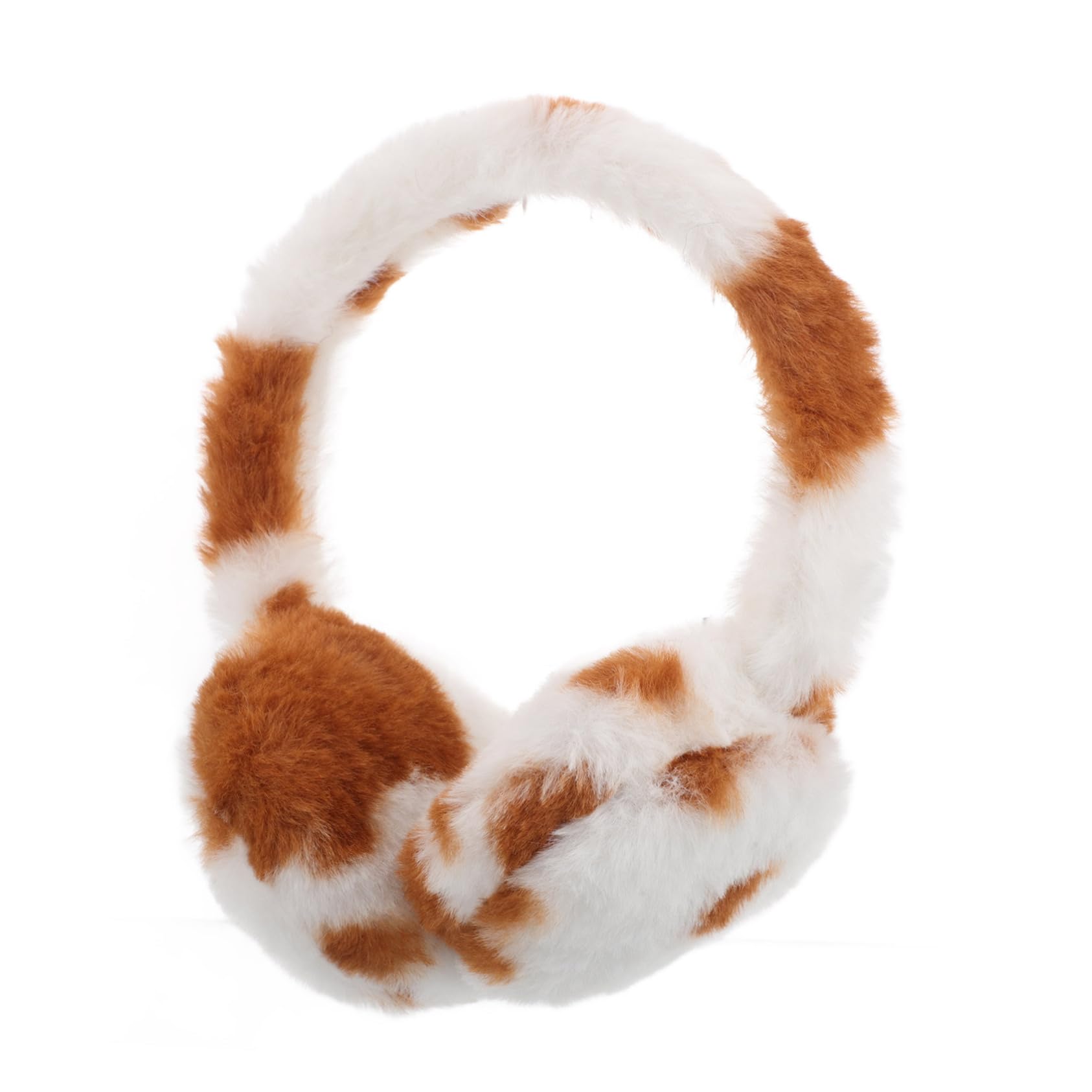 FOMIYES Winter Fluffy Print Ear Warmers Foldable Plush Earmuffs for Stylish Cold Weather Protection Comfortable Ear Cover for Frostbite Prevention Winter Season