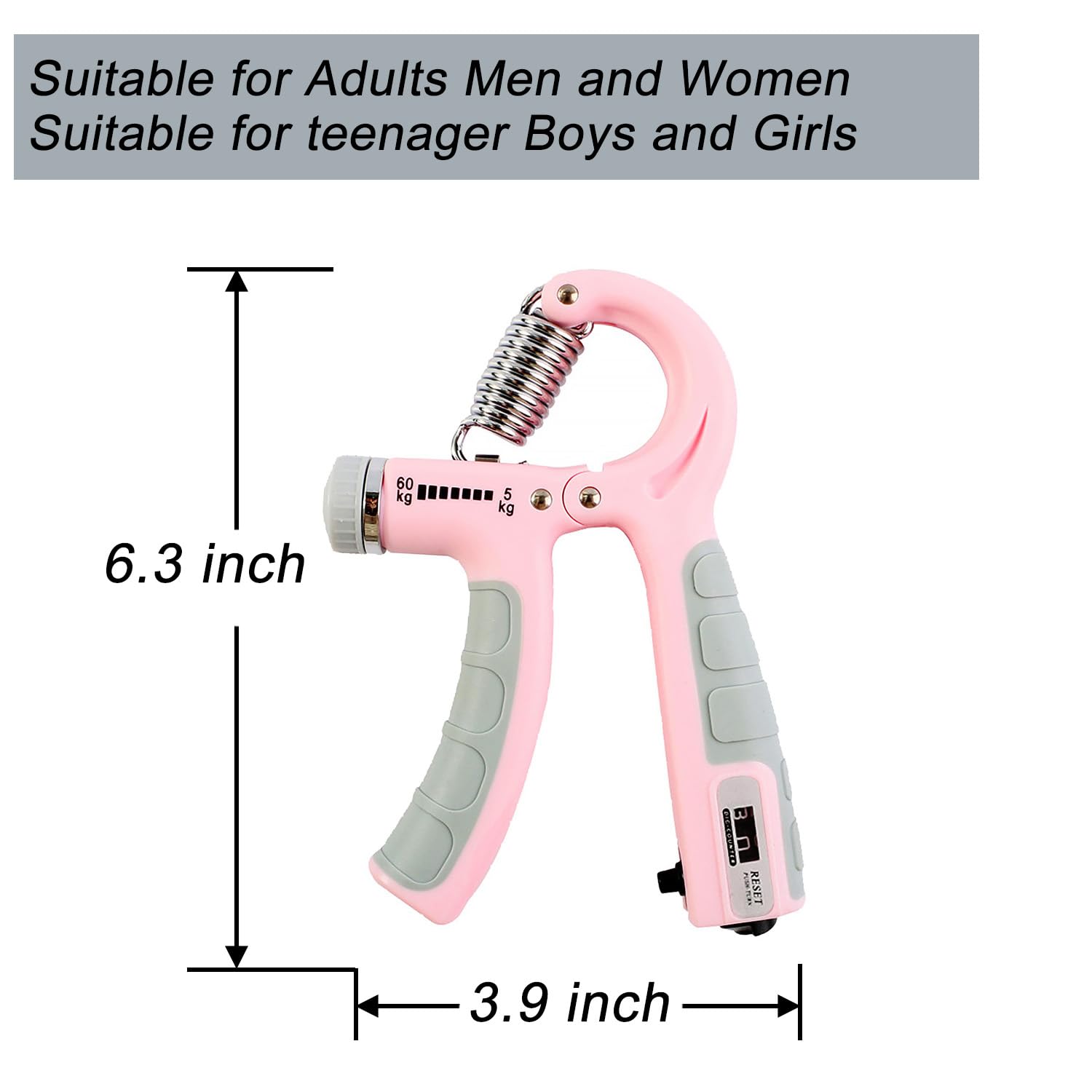 Strengthener Hand Grip Trainer Number Counter Forearm Finger Wrist Gripper Exerciser 5-60kg Adjustable Stretcher Squeezer Workout