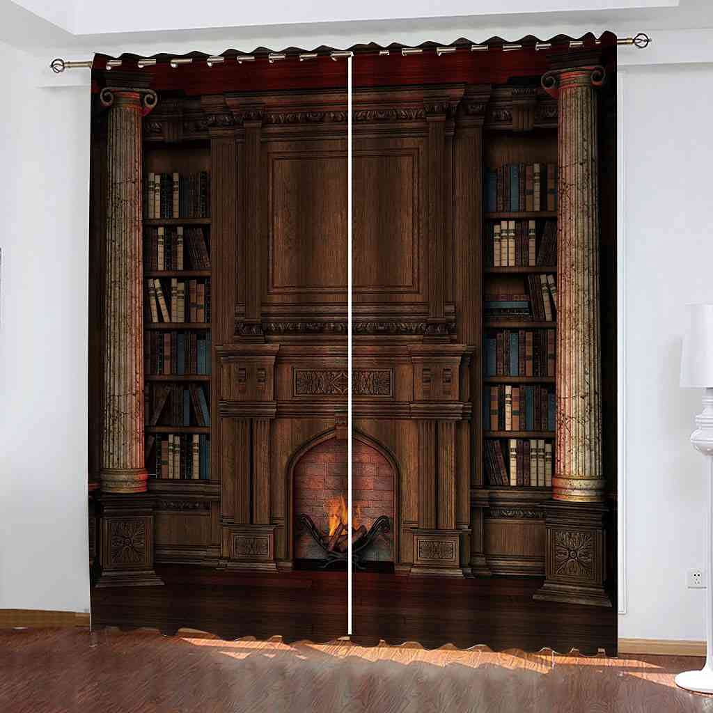 Rideau occultant étagère vintage 200x160cm pour salon