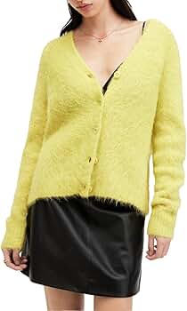 AllSaints Women's Vortex Cardigan Black at Amazon Women's