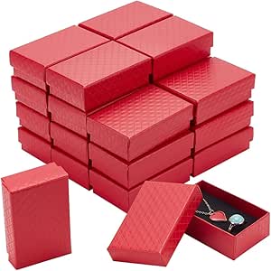 BENECREAT 24 Pack Diaond Pattern Cardboard Jewelry Boxes 8x5x3c - View #6