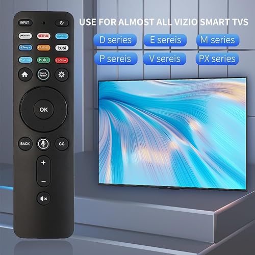 Miniatura 6 de RIVIERA Control remoto por voz para televisores inteligentes Vizio Compatible con D, E, M, P, V, PX Series Peacock Netflix PrimeVideo Disney Crackle