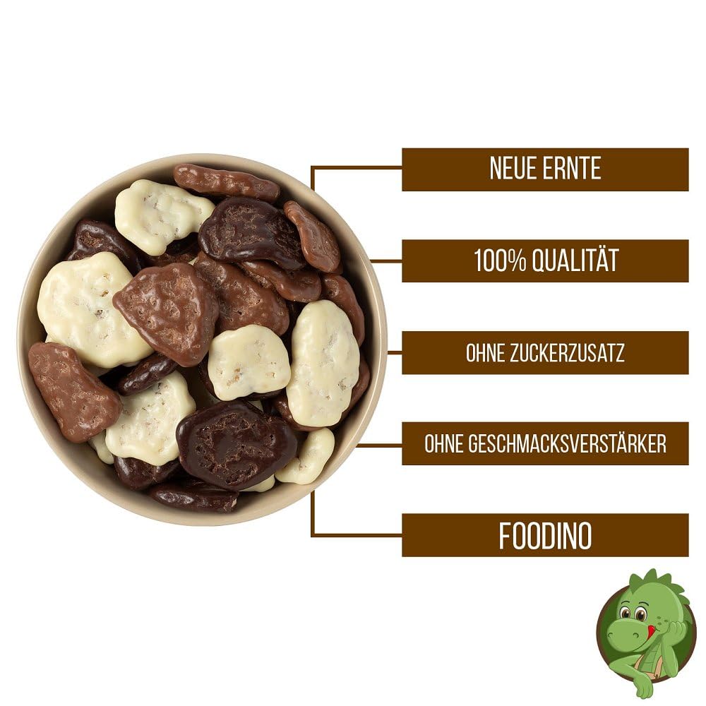Bananenchips Schokomix 1kg - knusprige Bananen Chips - umhüllt mit weißer, Vollmilch- & Zartbitterschokolade - schonend geröstet in Kokosöl - fruchtig & knackig - Foodino (1kg - 5kg) (5 kg)