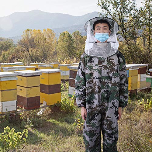 Raguso Imkerkleidung Anzug Einteiliger runder Hut Anti Bee Anzüge Imker Schutzschleier Anzug Zubehör (XL)(L) – Bild 4