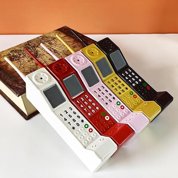 Retro Cellphone Mold, Vintage Telephone Old Fashioned Fake Cellular Phone Mold Ornament Vintage Simulation Photographic Props for Home Stage (White) - Image 3