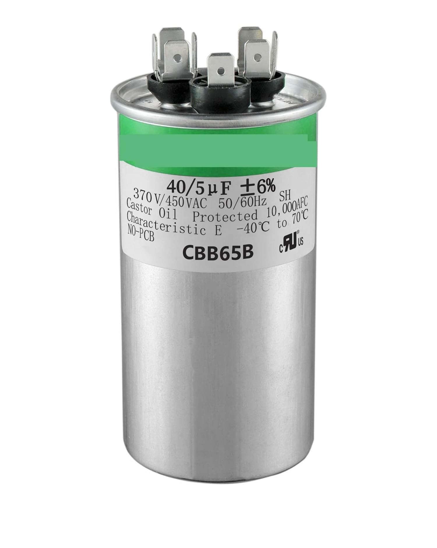 40+5 uF 40/5 MFD ±6% 370V/440VAC CBB65 Dual Run Circular Start Capacitor for AC electronic starter Run or Fan Start or Condenser Straight AUOQKQUT