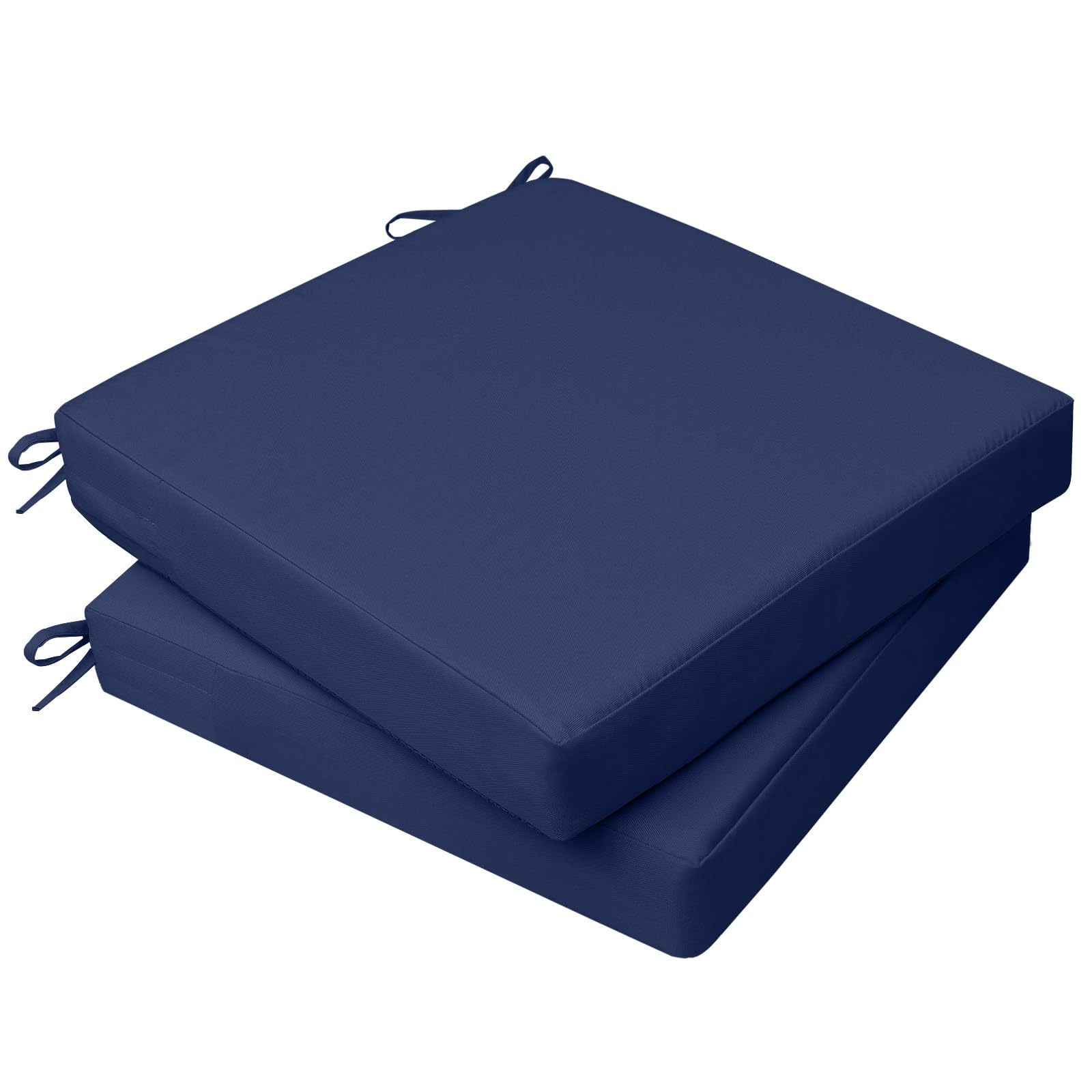 Photo 1 of AAAAAcessories Outdoor Seat Cushions for Chairs, Waterproof, Fade-Resistant, 20" x 18" x 3", Patio Furniture Replacement Cushions, Set of 2, Navy Blue
